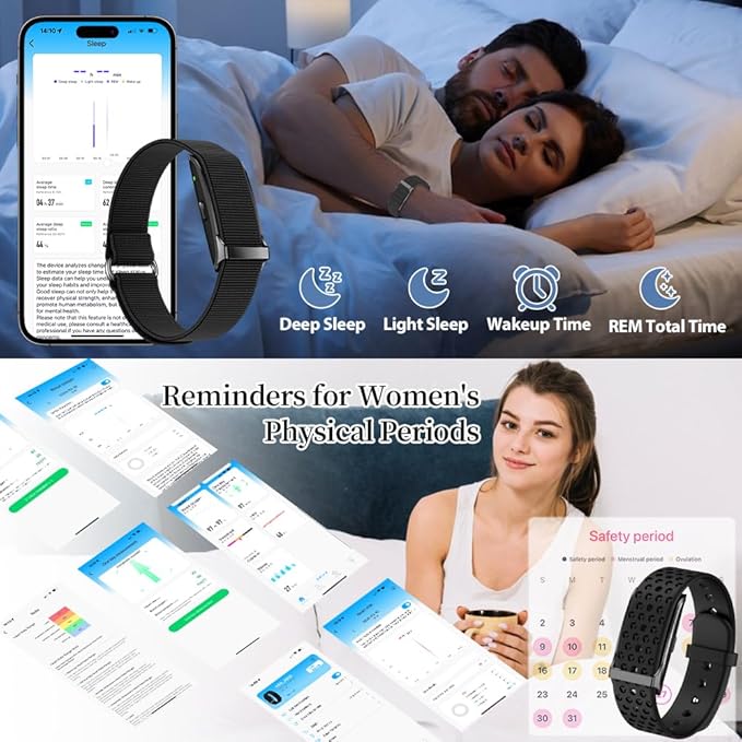 Smart Health Wristband for Men Women, Wearable Activity & Fitness Tracker with GPS, 100+ Sport Modes, Measuring Heart Rate, Health, Sleep, Stress, IP68 Waterproof Health Tracker with Free App