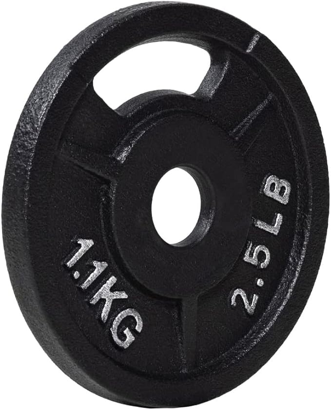 Signature Fitness Cast Iron Plate Weight Plate for Strength Training and Weightlifting, Olympic or Standard