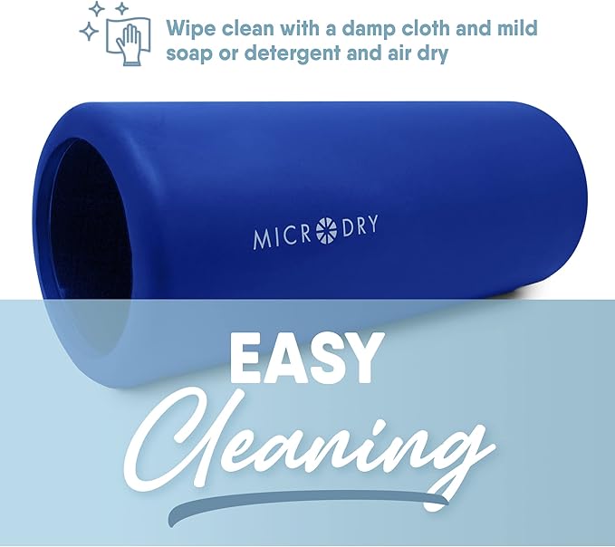 MICRODRY Deluxe Fitness Foam Back Roller for Muscle Relief 13x5.3", Blue
