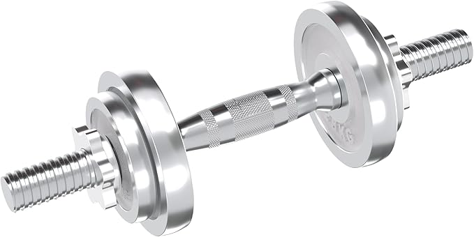VIVITORY Fitness Dumbbells Set, Adjustable Weight Sets up to 11/22/44/66/110 lbs, with Metal Connecting Rod Used As Barbell, Chromed Weights, Hardcover Gift Box, Home Gym Work Out Training Equipment