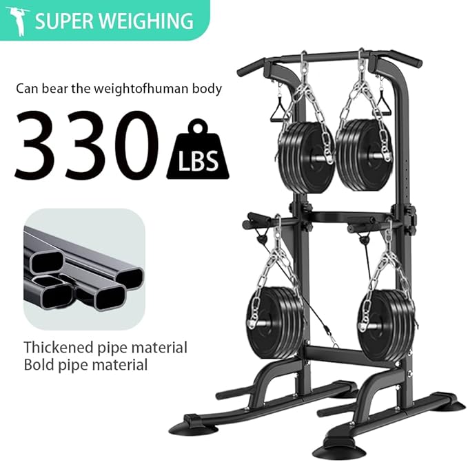 Power Tower Pull Up Bar Stand Assisted Training 330LBS