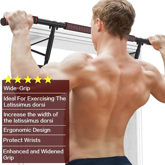 AmazeFan Pull Up Bar Doorway with Ergonomic Grip 2024 Upgrade