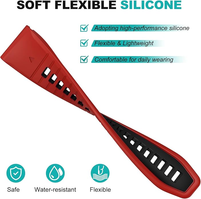 OVERSTEP Compatible with Fenix 7X Bands, 26mm Width Soft Silicone Replacement Strap for Fenix 7X Pro/Fenix 6X/ Fenix 5X/ Fenix 3 Smartwatch
