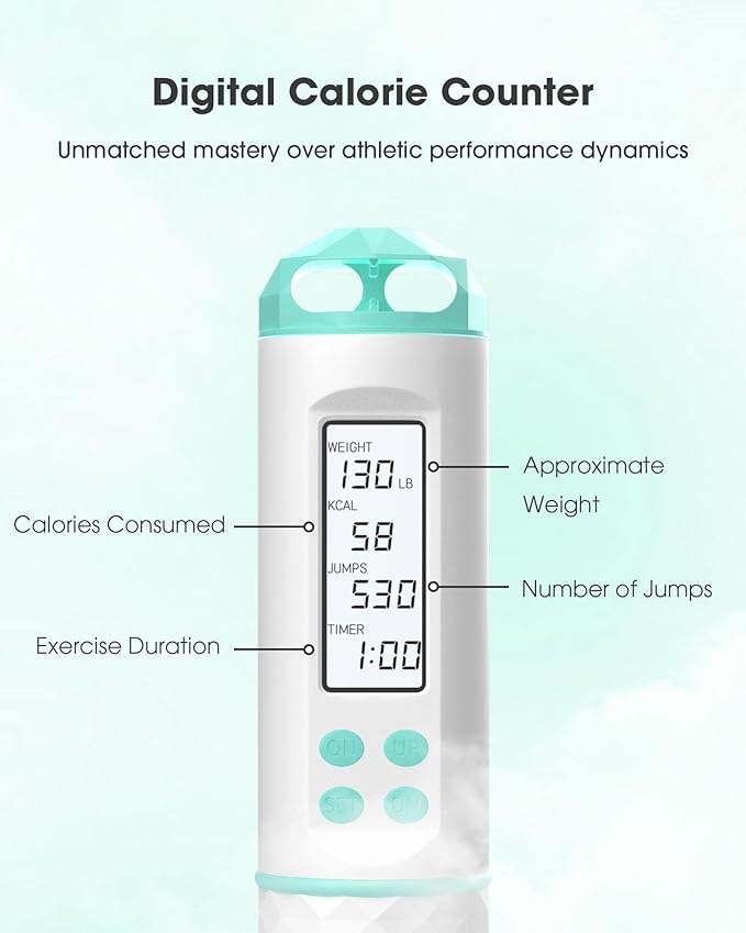 Cordless Weighted Jump Rope with Calorie Counter 9.85ft