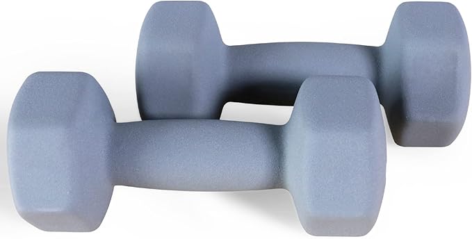 Neoprene Dumbbell Hand Weights, Anti-Slip, Anti-roll, Hex Shape Colorful, Pair or Set with Stand
