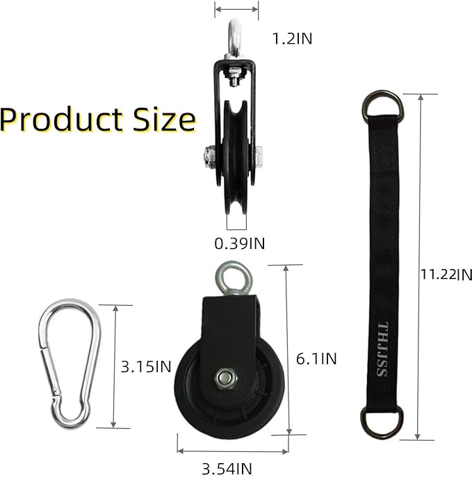 Weight Cable Pulley System Gym 360 Degree 3.54in Silent