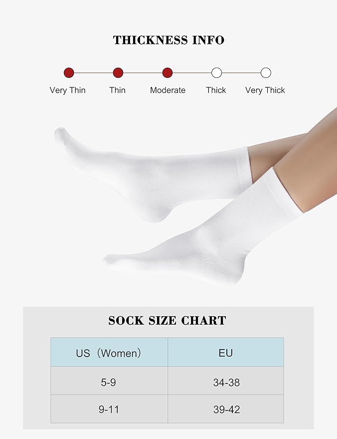 Duufin 15 Pairs Women's Crew Socks Mid Calf Workout Socks