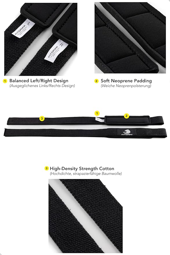 Fitgriff® Lifting Wrist Straps for Weightlifting