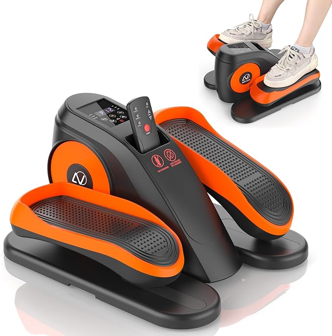 ANCHEER Under Desk Elliptical Machine, Electric Ellipse Leg Exerciser for Seniors with Remote Control, Quiet & Compact Pedal Exerciser, Manual & Auto Mode for Home and Office Use