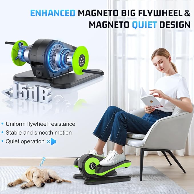 ANCHEER Under Desk Elliptical, Electric Leg Exerciser While Sitting for Seniors, Fully Assembled Motorized Ellipse Leg Exerciser Seated Elliptical Machine with 12 Adjustable Speeds