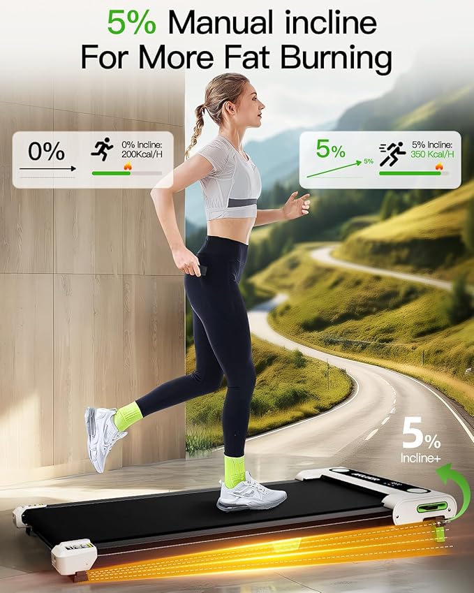Walking Pad with Incline, Incline Treadmills for Home, 2.5 HP Under Desk Treadmill Small with Remote Control, Walking Pad Small Treadmill with LED Display