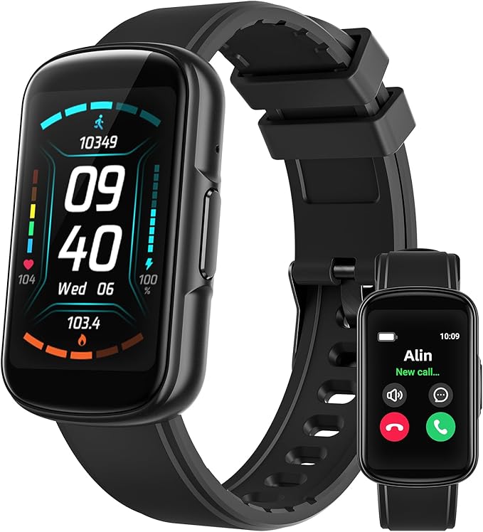 Parsonver Fitness Tracker Bundle with Round Smart Watch, 2-Pack