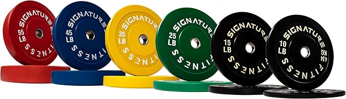 Signature Fitness 2" Olympic Bumper Plate Weight Plates 7FT Olympic