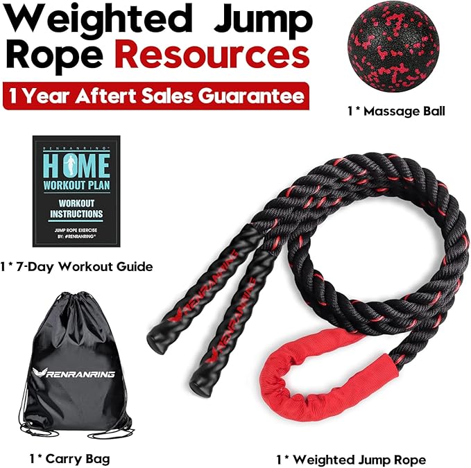 Jump Rope, 3lb 4lb 5lb Weighted Jump Rope 9.8ft Heavy