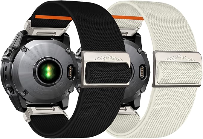 22mm Nylon Stretchy Band for Garmin Fenix 6 Pro/6/7/7 Pro/5/5 Plus Band, Soft Smartwatch Band for Forerunner 935/945/955,for Instinct/2/Approach S60/S70-47mm, Descent G1/Epix 2/Epix Pro 47mm