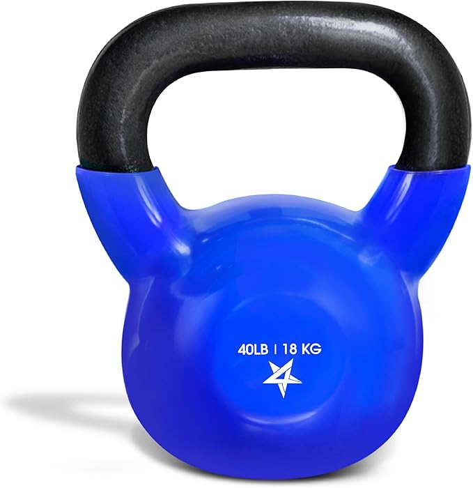 Yes4All 5-65lbs Kettlebells Vinyl Coated Cast Iron