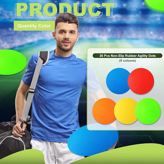 Jexine 36 Pcs Non Slip Poly Spot Markers