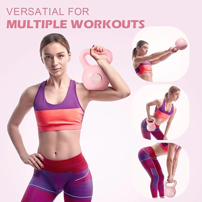 KHTO Kettlebells Fitness Exercise-Pink Strength Training Kettlebell Sets