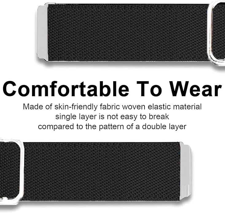 Compatible for FITVII Fitness Tracker Bands, 18mm, 20mm, 22mm Stretch Elastics Nylon Adjustable Replacement Strap Accessories
