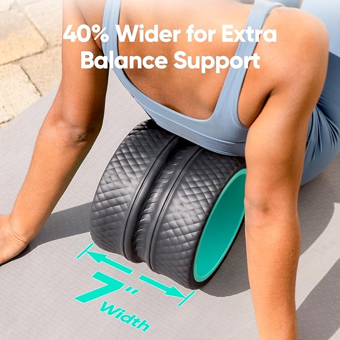 FitBeast Back Roller - Deep Tissue Massage Wheel, Yoga Wheel & Back Stretcher for Pain Relief
