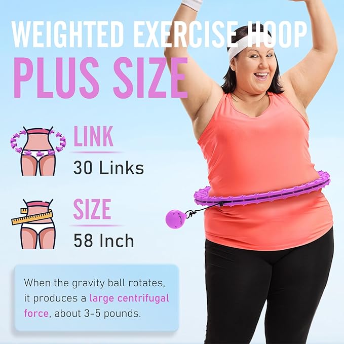 JKSHMYT Weighted Hula Circle Hoops for Adults Weight Loss 30 Detachable