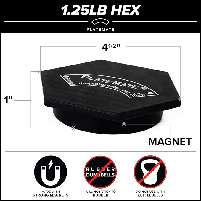 Microload Pair 1 1/4 lb. Magnetic Hex Weights (2.5 lb.