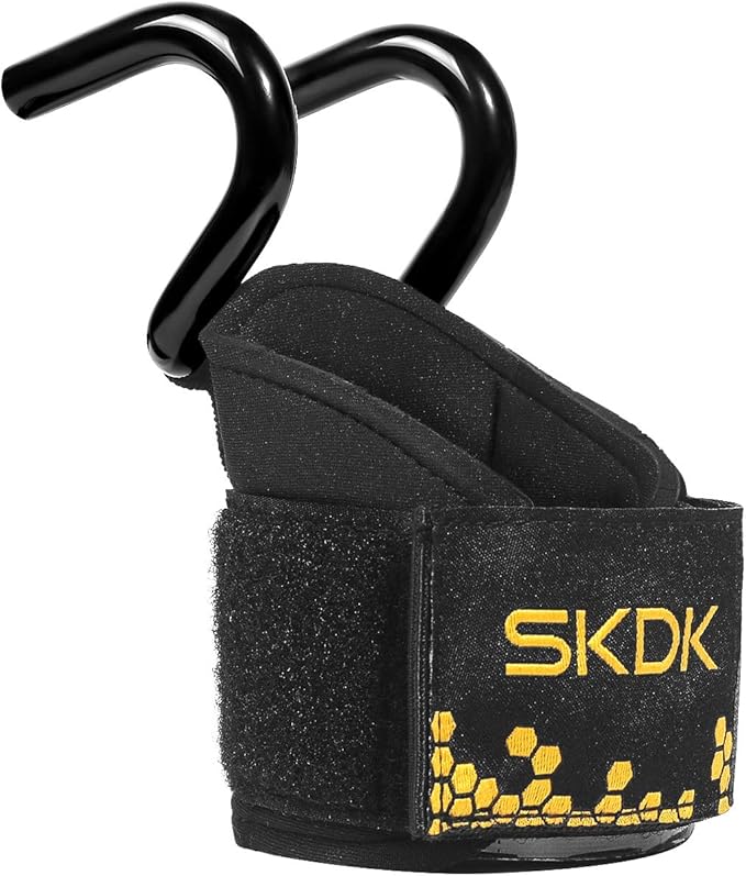 SKDK Cotton Hard Pull Wrist Lifting Straps Grips Band-Deadlift Straps with Neoprene Cushioned Wrist Padded and Anti-Skid Silicone - for Weightlifting, Bodybuilding, Xfit, Strength Training