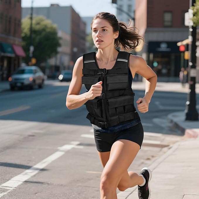 Weighted Vest for Men Woman 18lbs | 30lbs | 40lbs - With Shoulder Pads, Adjustable Weight Vest For Walking, Rucking, Cross Training, Running, Muscle Building - Breathable, Comfortable, Washable
