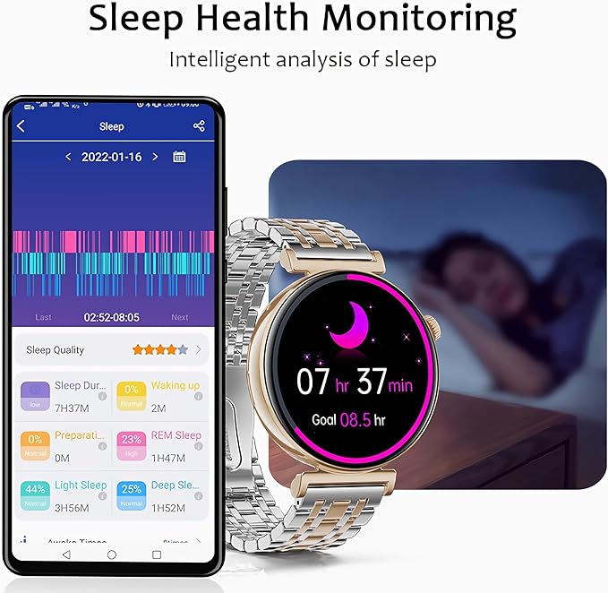 Pard Stylish Business Smart Watch with 24/7 Heart Rate, Call, Message Notification, AI Voice, GPS, Pressure/Sleep Monitor, Health Tools and More, Sliver