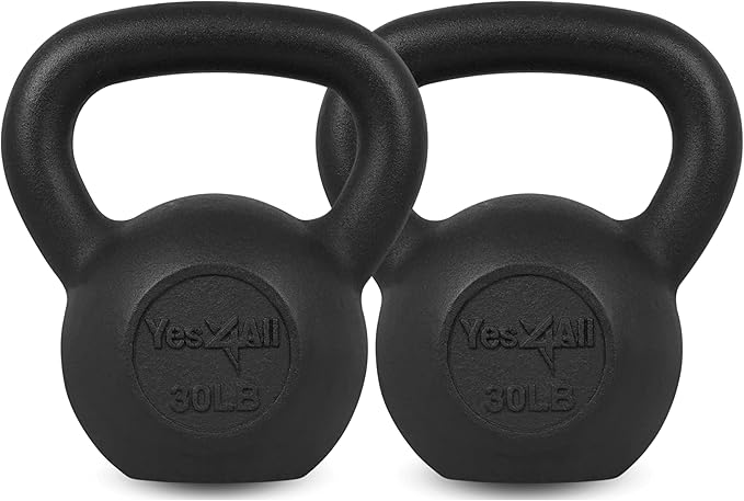 Yes4All Kettlebell Adjustable/Cast Iron/Protective Base Solid Smooth