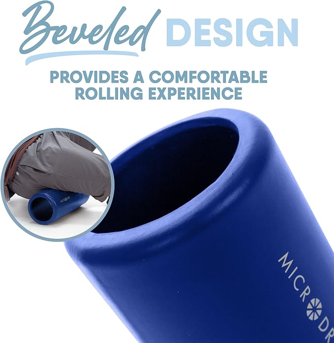 MICRODRY Deluxe Fitness Foam Back Roller for Muscle Relief 13x5.3", Blue