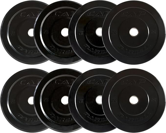 CAP Barbell 2-Inch Olympic Bumper Plate Weight Set 100-370 lbs