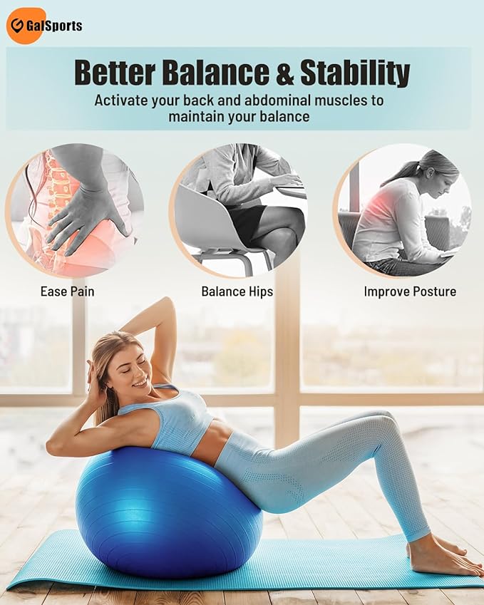 GalSports Yoga Ball Exercise Ball for Working Out