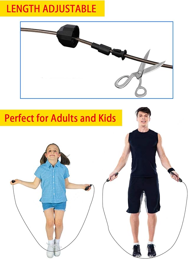 Jump Rope, Ball Bearings Tangle-Free Rapid Speed Cable 2 Pack