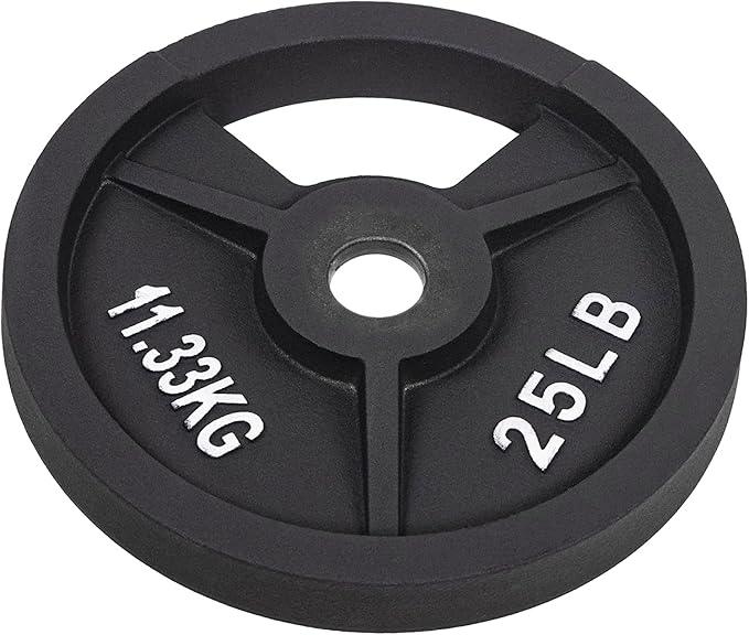 Signature Fitness Cast Iron Plate Weight Plate for Strength Training and Weightlifting, Olympic or Standard