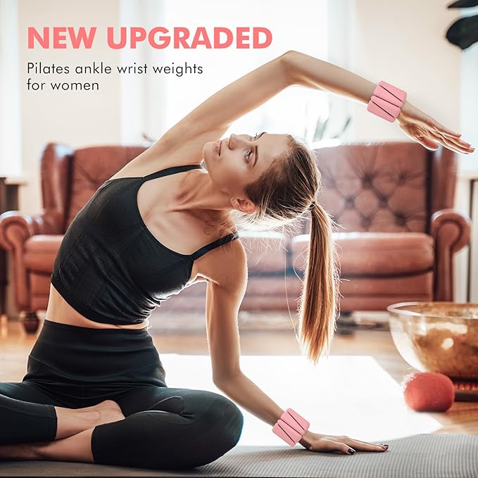 Wrist Weights, Ankle Weights for Women Men, Adjustable 2 (1LB (1LB Each)