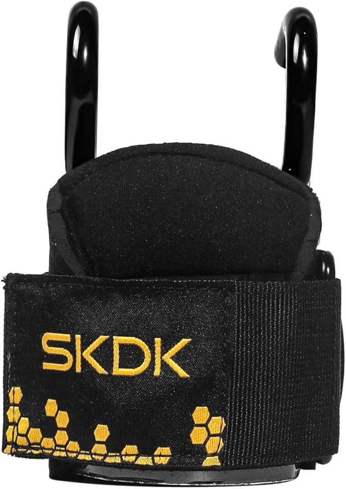 SKDK Cotton Hard Pull Wrist Lifting Straps Grips Band-Deadlift Straps with Neoprene Cushioned Wrist Padded and Anti-Skid Silicone - for Weightlifting, Bodybuilding, Xfit, Strength Training