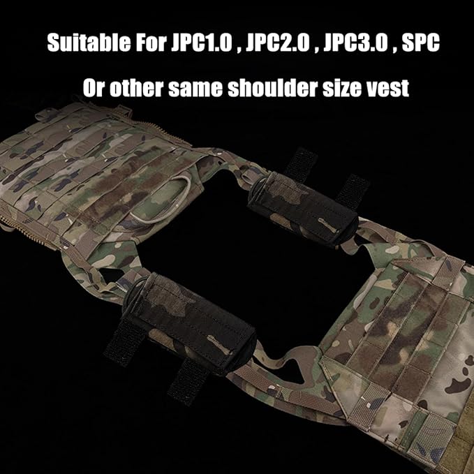Plate Carrier Shoulder Pads, 2 Pack Tactical Vest Shoulder Pads Strap Cushion Vest Accessories Shoulder Pads Soft Mesh Pads for FCPC JPC Vests Sling Bags