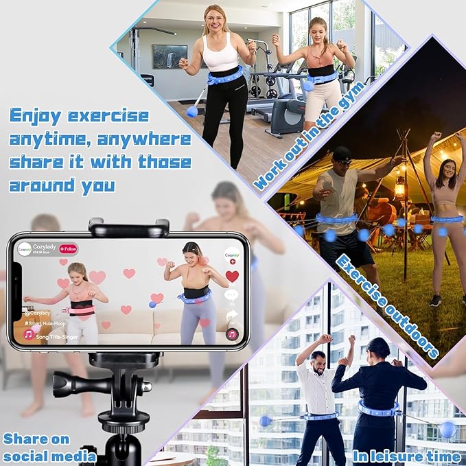 Cozylady Smart Weighted Workout Hoop for Adult Weight Loss 20 Adjustable