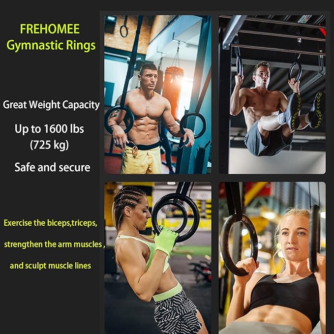 Professional Gymnastic Rings 440lbs/1600lbs,Home Fitness