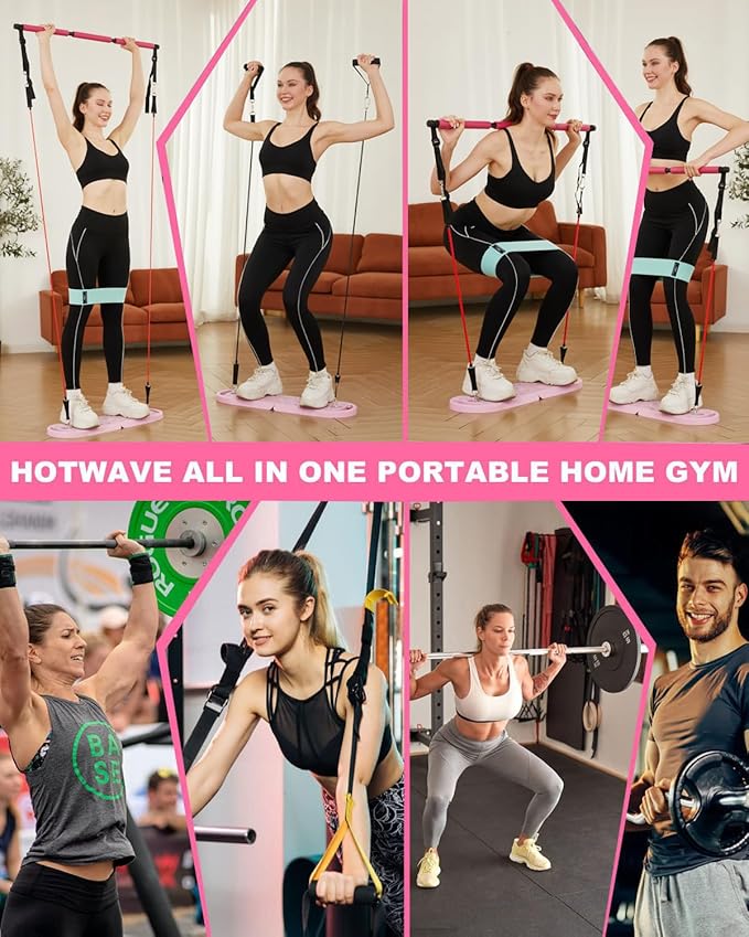 HOTWAVE Portable Exercise Equipment with 16 Gym Accessories.20 1 Push