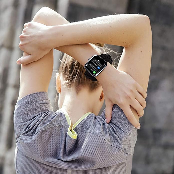 GTX12 Smart Watches Band, Lamshaw 22mm Fabric Elastic Scrunchie Elastic Women Cute Replacement Straps Compatible for Fitpolo GTX12, ENOMIR GTX12, Tensky GTX12, uaue T60, QXQ T60, QCOQ T60 Smart Watches