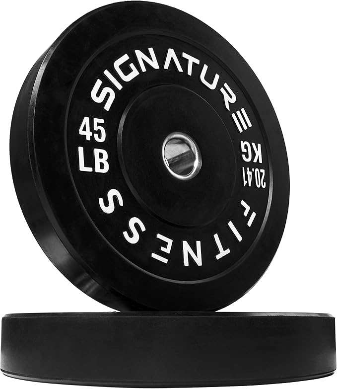 Signature Fitness 2" Olympic Bumper Plate Weight Plates 7FT Olympic