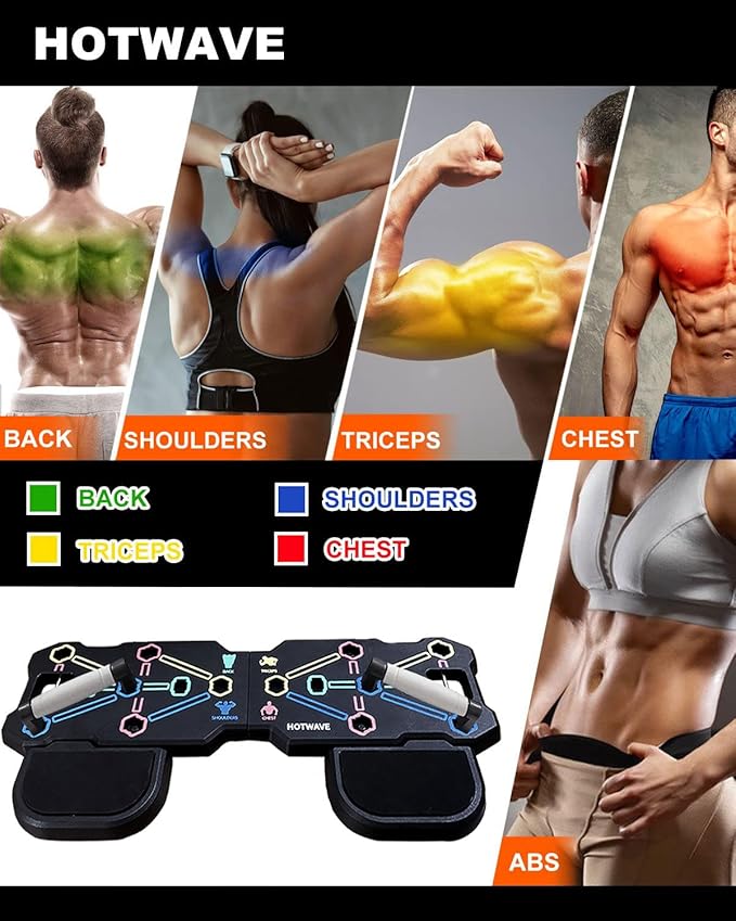 HOTWAVE Portable Workout Equipment with 20 Gym Accessories.Push