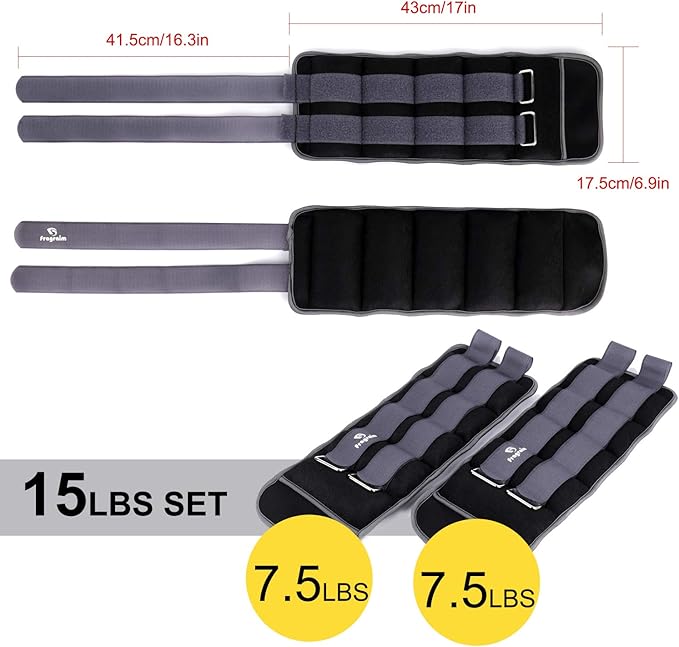 Ankle Weights for Women 1/2/3/4/6/8/10/12/15/20 LBS 1 Pair