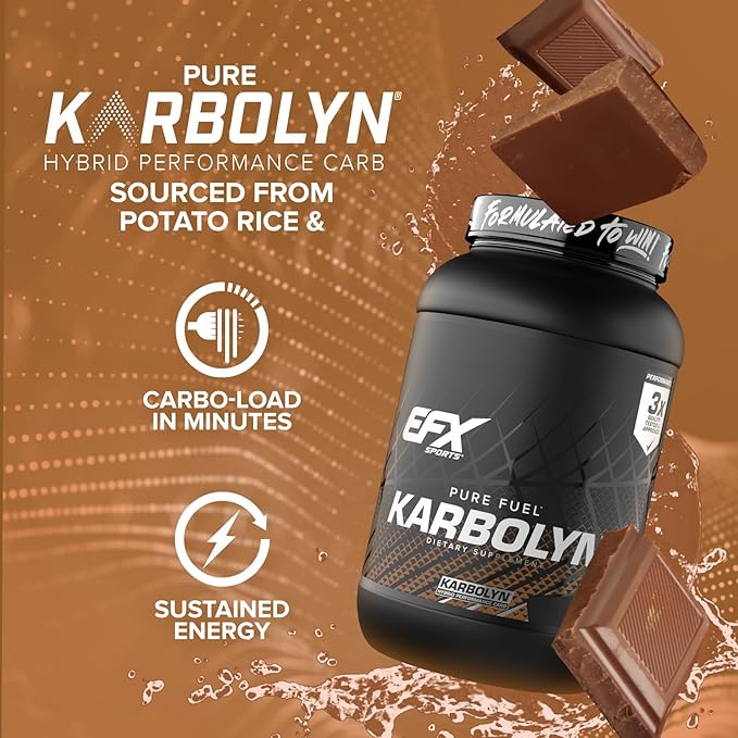 EFX Sports Karbolyn Fuel | Fast-Absorbing Carbohydrate Powder | Carb Load, Sustained Energy, Quick Recovery | Stimulant Free | 36 Servings (Chocolate Overload)