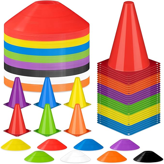 Jenaai 126 Pcs Training Plastic Cone Set 30 Pcs 96 Pcs