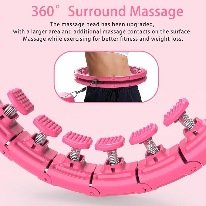 KABCON Infinity Weighted Exercise Hoop Plus Size Loss,65/62/60 Inch 2 in 1,with Weight
