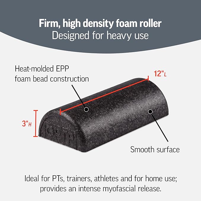 OPTP AXIS Firm Foam Roller 12" X 3" Half-Round)