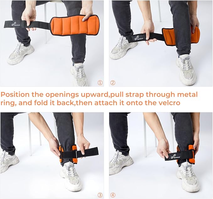 Sportneer Adjustable Ankle Weights 1 Pair 2 4 6 8 8 10 10 Lbs Jogging,1-5 lbs 1 Pair 2-10 lbs